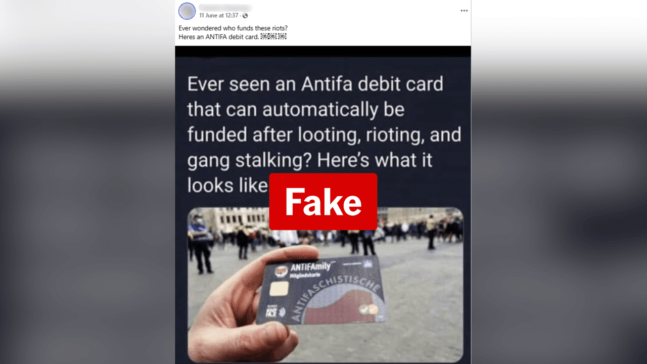 Satirical 'Antifa debit card' fools social media users