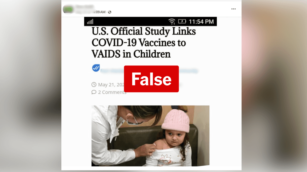 No, study does not show link between COVID vaccine and 'VAIDS'