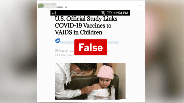 No, study does not show link between COVID vaccine and 'VAIDS'
