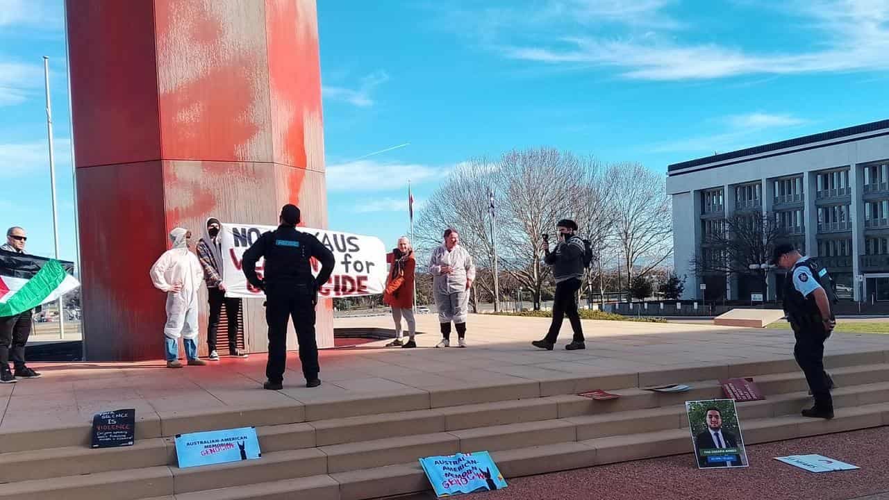 'Toxic': activists vandalise Aust-US memorial symbol