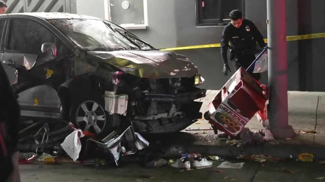 Dozens injured as car drives into crowd in Los Angeles