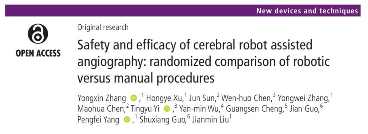 Interventional Robot's RCT Research Published in JNIS, a Leading Journal in Neurointervention!