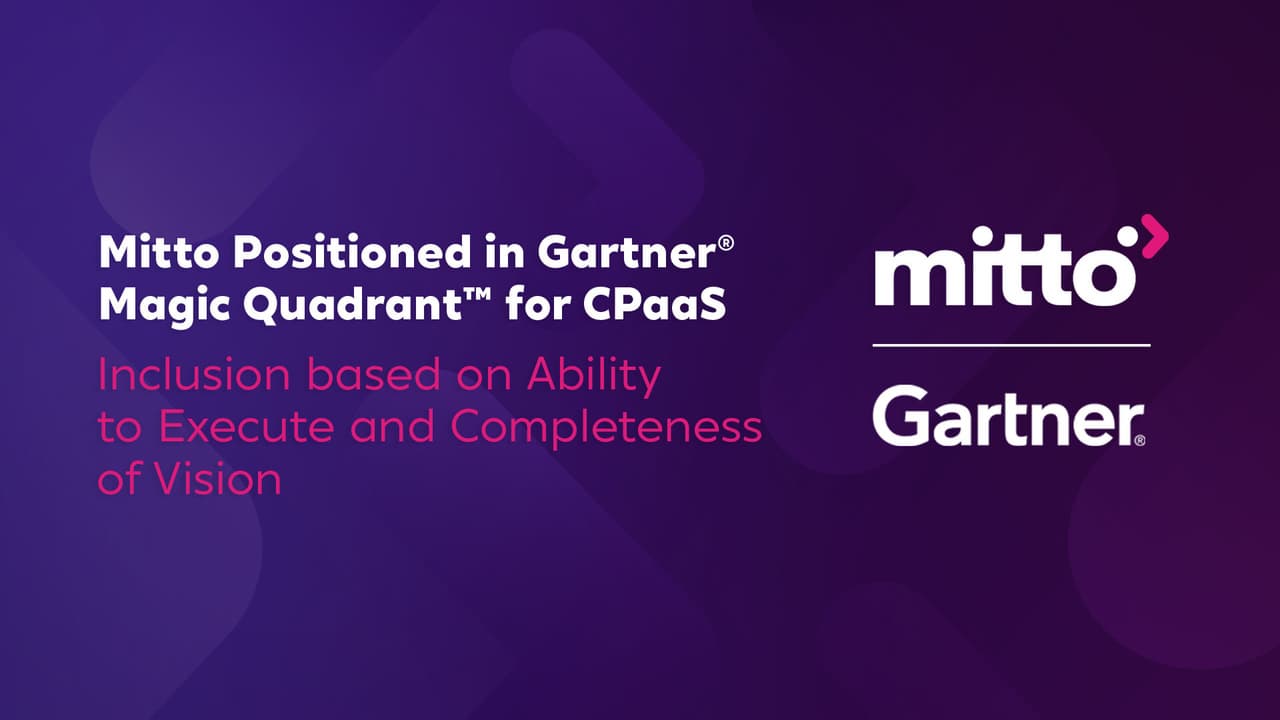 Mitto Recognized in the 2025 Gartner® Magic Quadrant™ for Communications Platform as a Service (CPaaS)