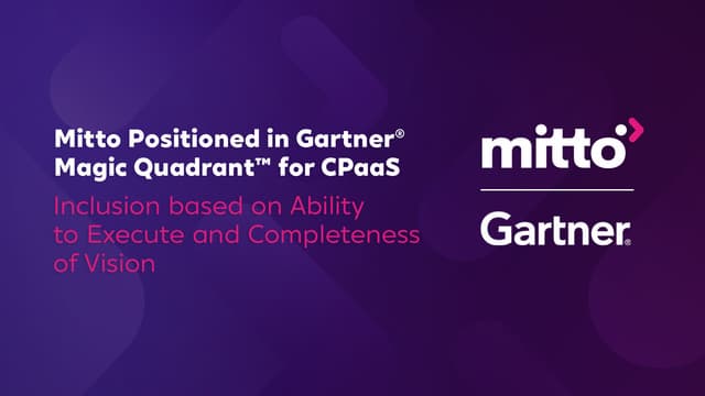 Mitto Recognized in the 2025 Gartner® Magic Quadrant™ for Communications Platform as a Service (CPaaS)