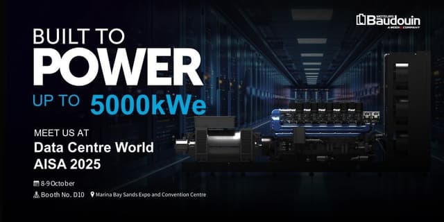 Baudouin Unveils Game-Changing 20M61 Genset at Data Centre World Asia 2025