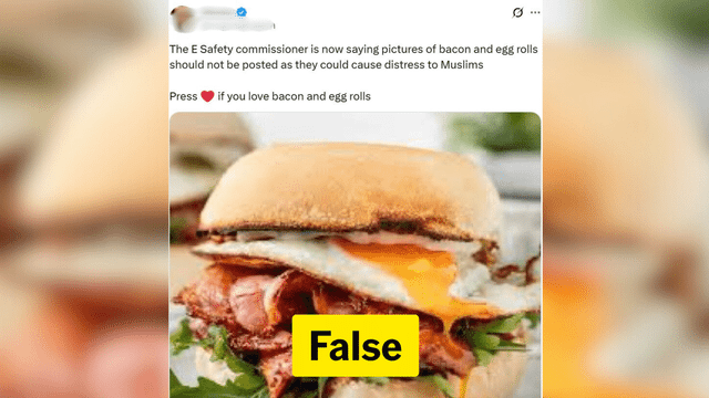 eSafety commissioner scotches false claim about egg and bacon rolls