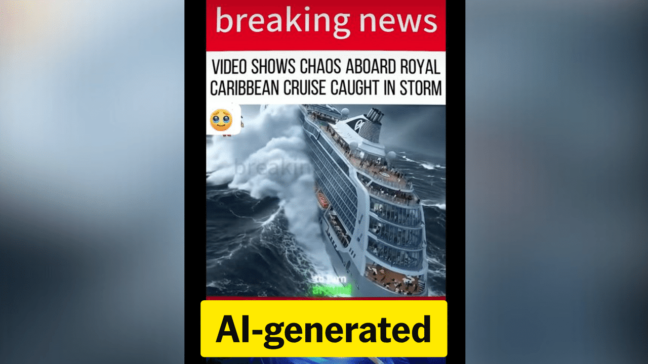 Viral video of distressed cruise ship is a storm in an AI cup