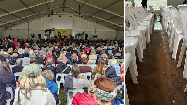 It's a washout: heavy rain ends beloved Byron festival