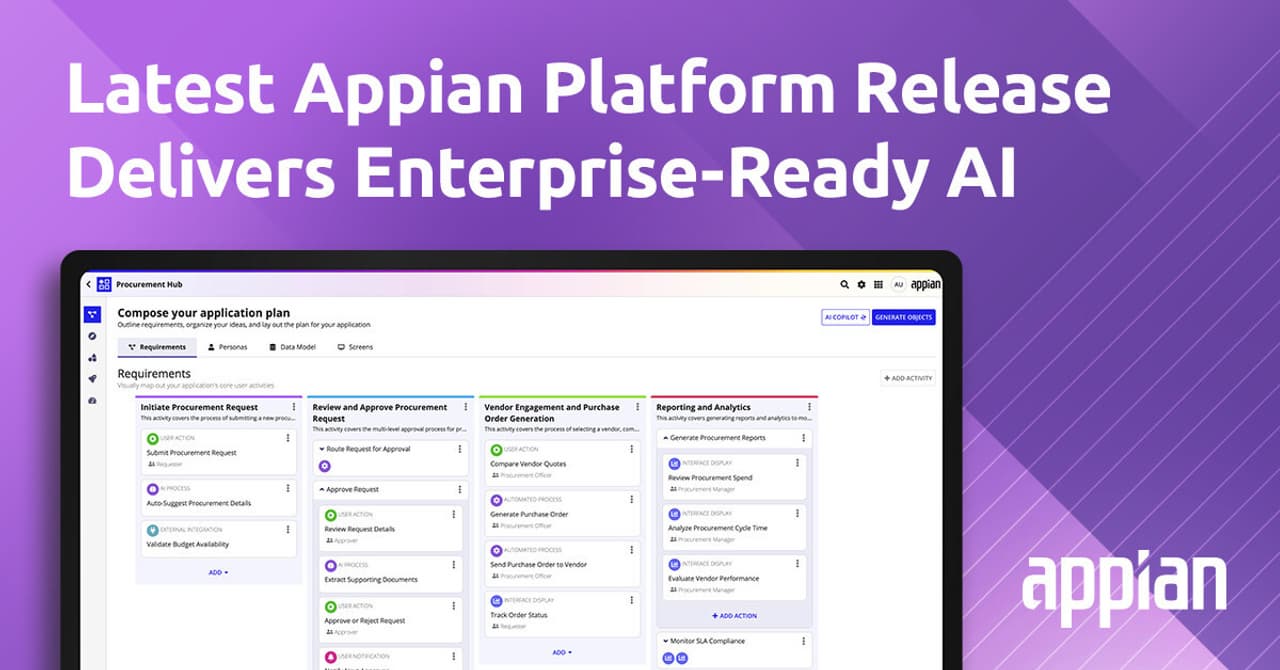 Latest Appian Platform Release Delivers Enterprise-Ready AI