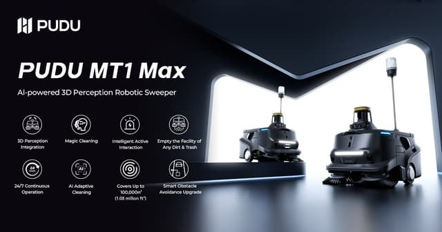 Pudu Robotics Launches PUDU MT1 Max: AI-Powered 3D Perception Robotic Sweeper for Complex Large-Scale Environments