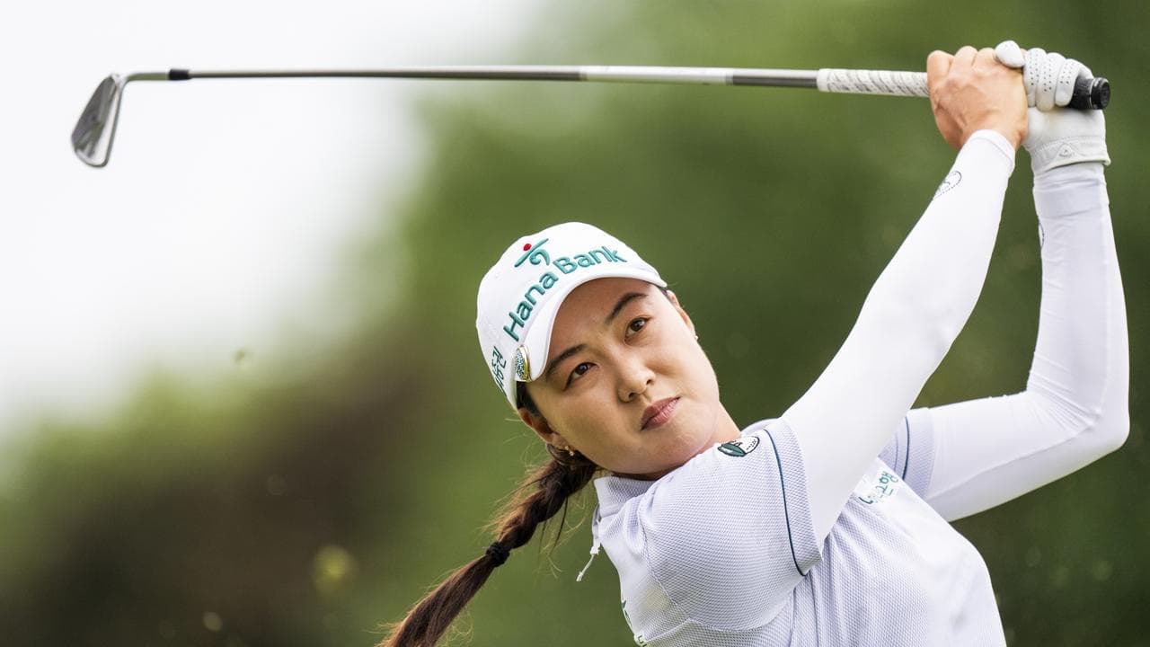 Aussie golfer soars with eagles to share lead in Canada