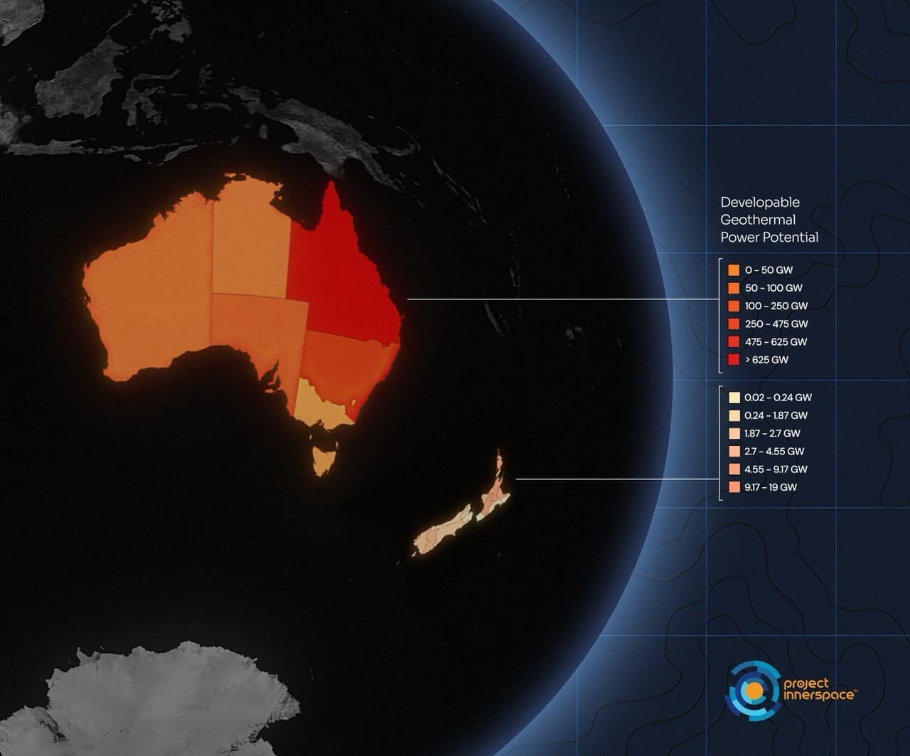 Project InnerSpace Launches GeoMap™ Oceania, Revealing Nearly 1,600 GW of Untapped Geothermal Potential in Australia and 100 GW in New Zealand