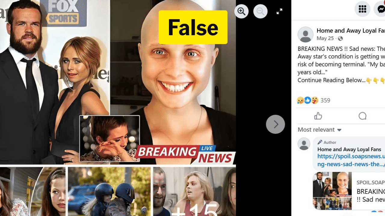 Home and Away star death, illness hoaxes flood Facebook
