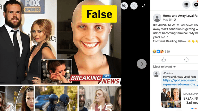 Home and Away star death, illness hoaxes flood Facebook