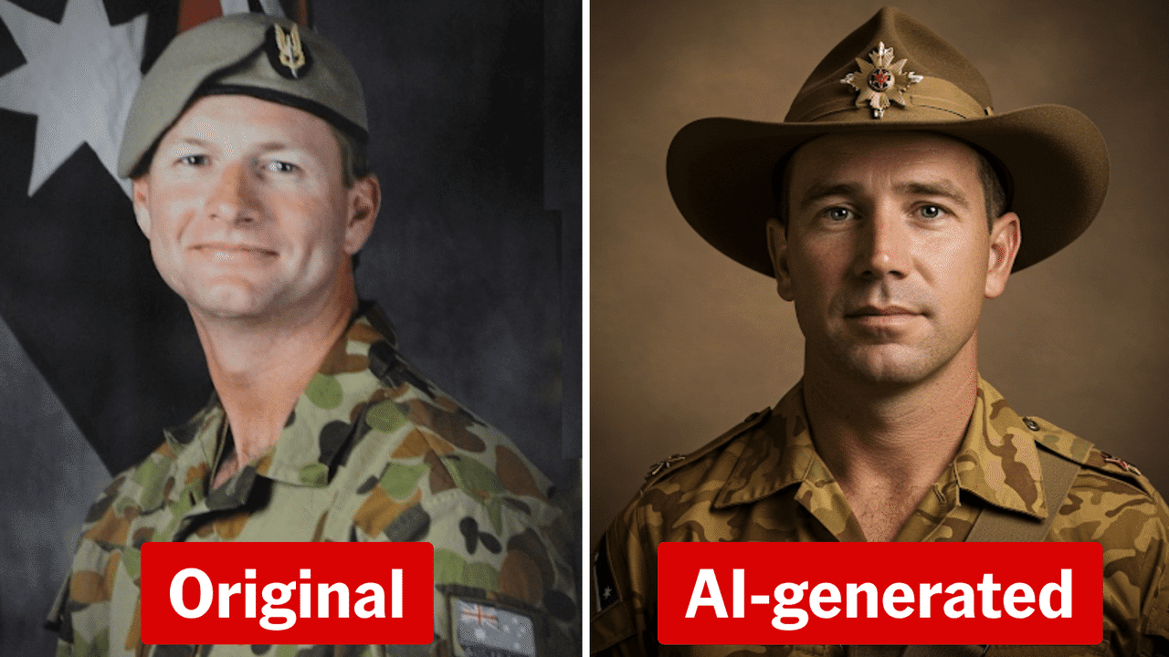 Images of fallen Australian soldiers generated by AI