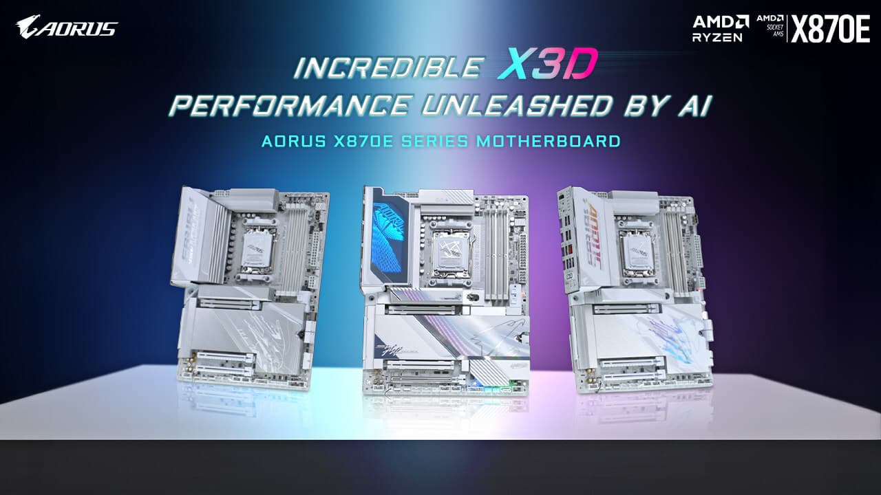 GIGABYTE Announces the Availability of its AI-enhanced AORUS X870E X3D Series Motherboards for AMD Ryzen™ X3D Processors
