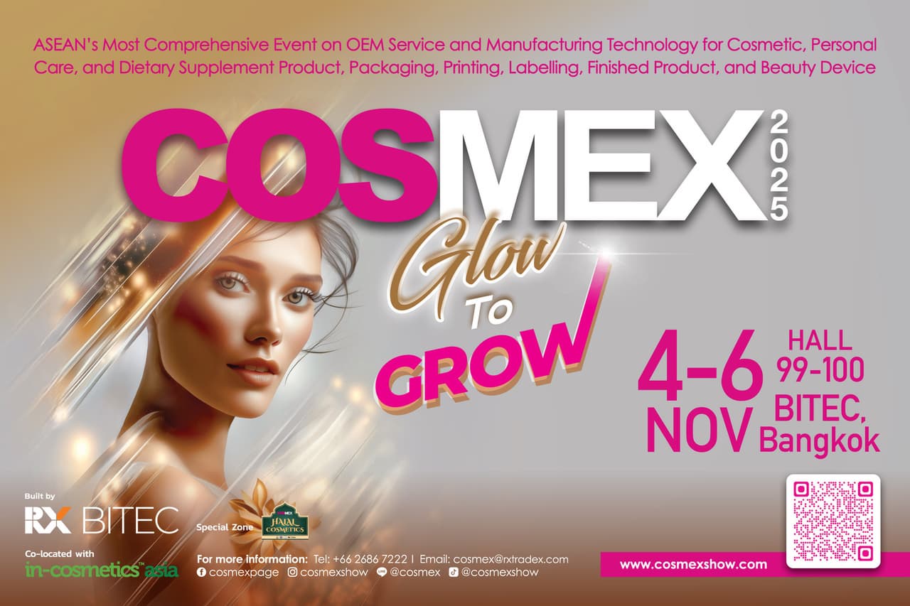 Beauty and Well-being Businesses Looking to Expand Product Portfolio Will Be Charmed by Thai Beauty Products at COSMEX 2025
