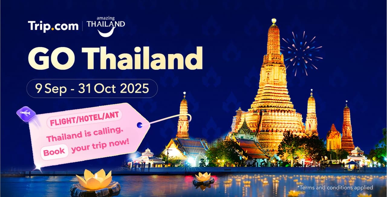 Trip.com Launches "Go Thailand" Campaign with Tourism Authority of Thailand, Offering Up to 50%* Discounts* for Travelers