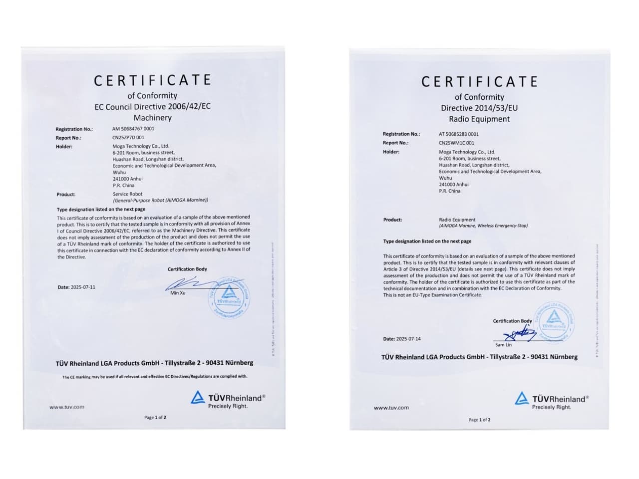 World's First: AiMOGA Robot Achieves Full CE Certification for Humanoids, Covering Both Hardware and Software