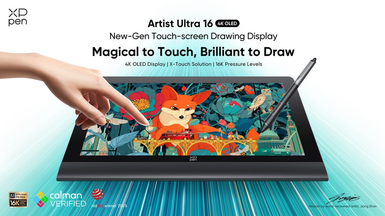 XPPen Launches Artist Ultra 16: Redefining Professional Pen Displays with Next-Gen Touch Solution and 4K OLED