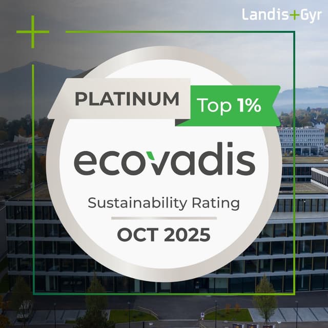 Landis+Gyr Awarded EcoVadis Platinum Medal for the Second Consecutive Year for Outstanding Sustainability Performance