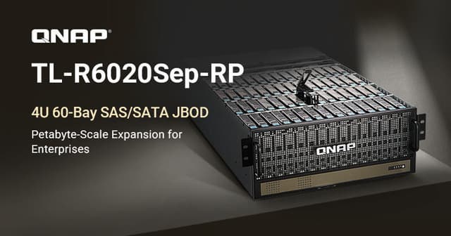 QNAP Launches 4U 60-Bay High-Density SAS/SATA JBOD, Delivering Petabyte-Scale Expansion for Enterprises