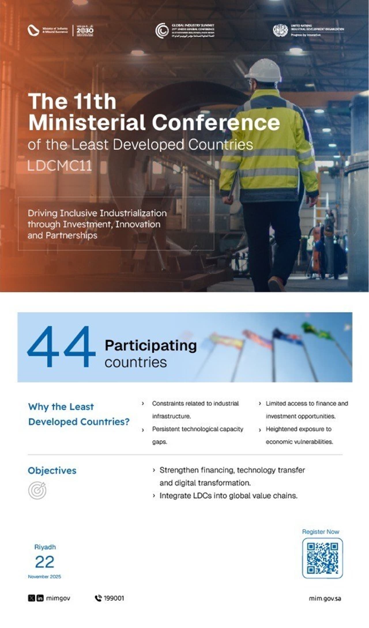 Saudi Arabia to Host the 11th Ministerial Conference of Least Developed Countries (LDCMC11) in November