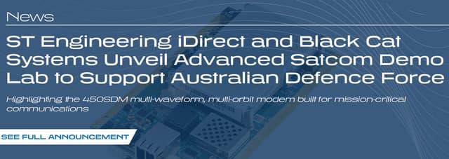ST Engineering iDirect and Black Cat Systems Unveil Advanced Satcom Lab to Support Australian Defence Force