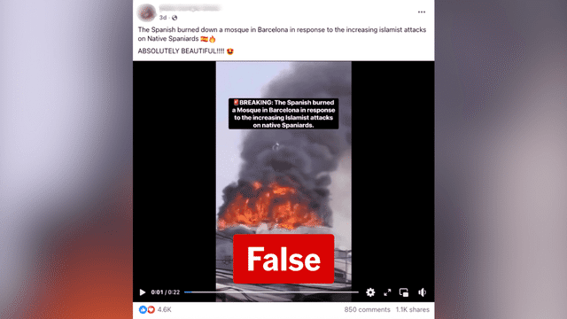 Mosque fire falsely cast as retribution attack