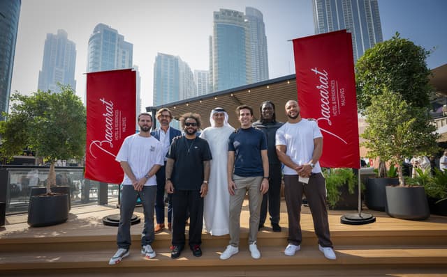Global Football Icons Clarence Seedorf, Marcelo, Andrea Pirlo, Miralem Pjanić & Ricardo Kaká, alongside UFC heavyweight Cyril Gane, attend Dubai Watch Week with Baccarat Hotel & Residences Maldives