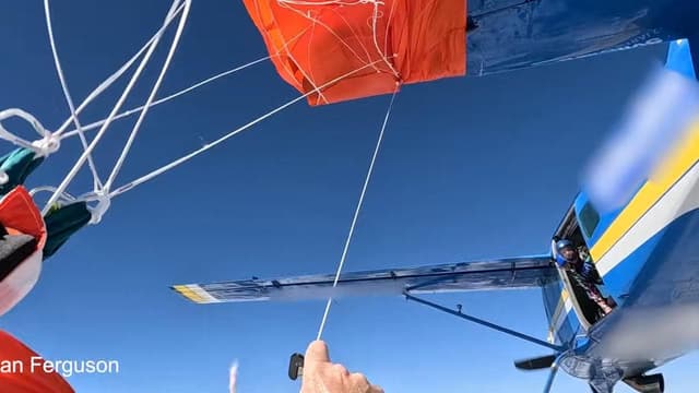 Terror at 4500 metres as skydiver snared by own chute