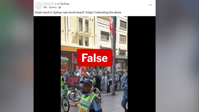 Old protest footage misrepresented as response to Bondi Beach attack