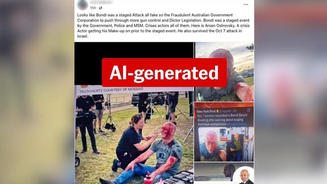 Fake hero and AI lies: misinformation rife after Bondi