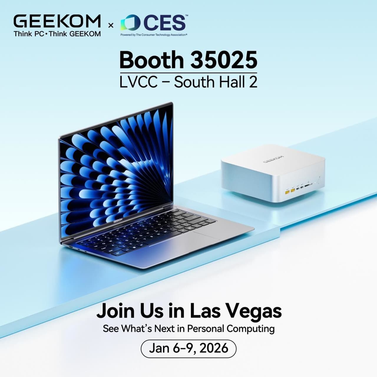 GEEKOM Returns to CES 2026 with Premium Laptops and Next-Generation Mini PCs