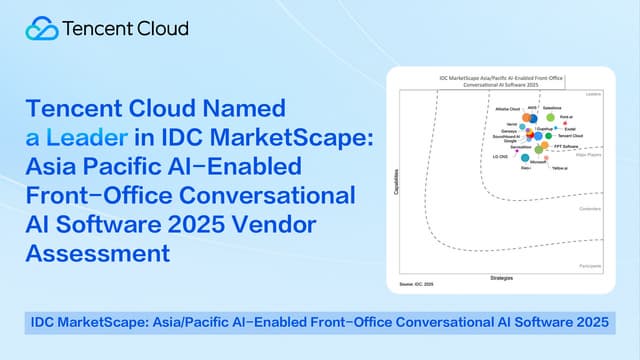 Tencent Cloud Named a Leader in IDC MarketScape: Asia Pacific AI-Enabled Front-Office Conversational AI Software 2025 Vendor Assessment