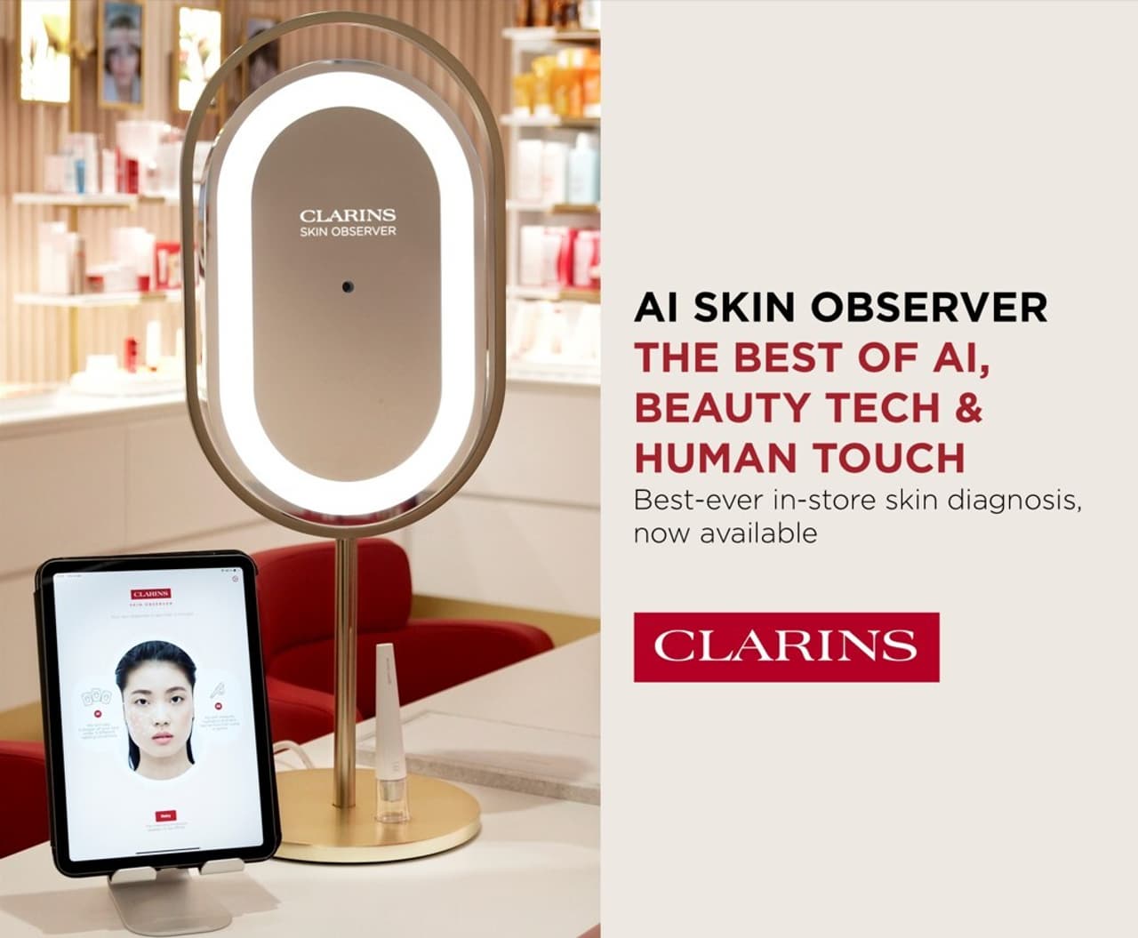 Clarins introduces the AI Skin Observer, in-store skin diagnosis augmenting human touch with the best of AI and Beauty Tech