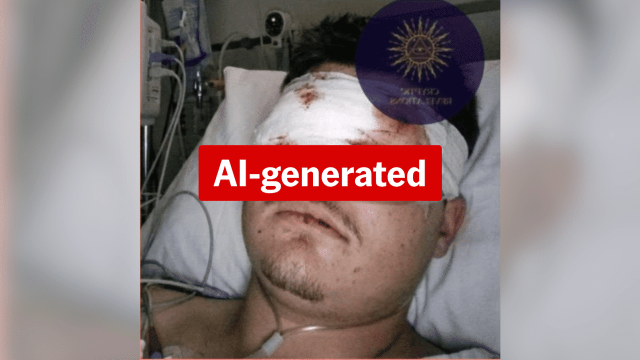 Fake news pages share AI image of wounded Bondi cop