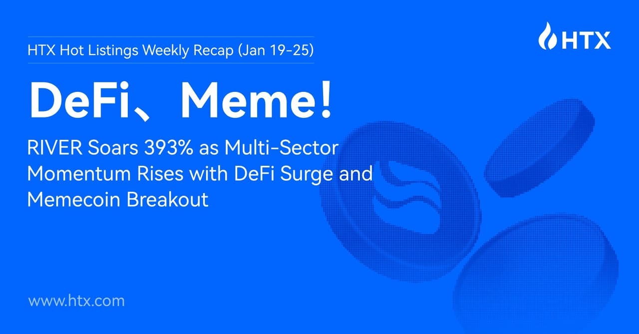 HTX Hot Listings Weekly Recap (Jan 19-25): RIVER Soars 393% as Multi-Sector Momentum Rises with DeFi Surge and Memecoin Breakout