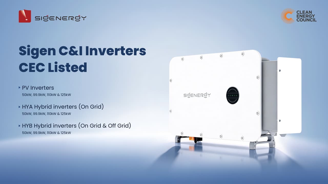 Sigenergy C&I Inverters Gain CEC Listing in Australia