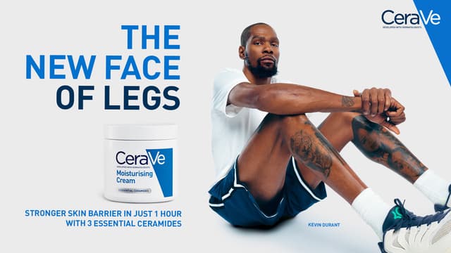 Basketball Superstar Kevin Durant Becomes the "New Face of Legs" in CeraVe's Latest "Moisturise Like a Derm" Campaign