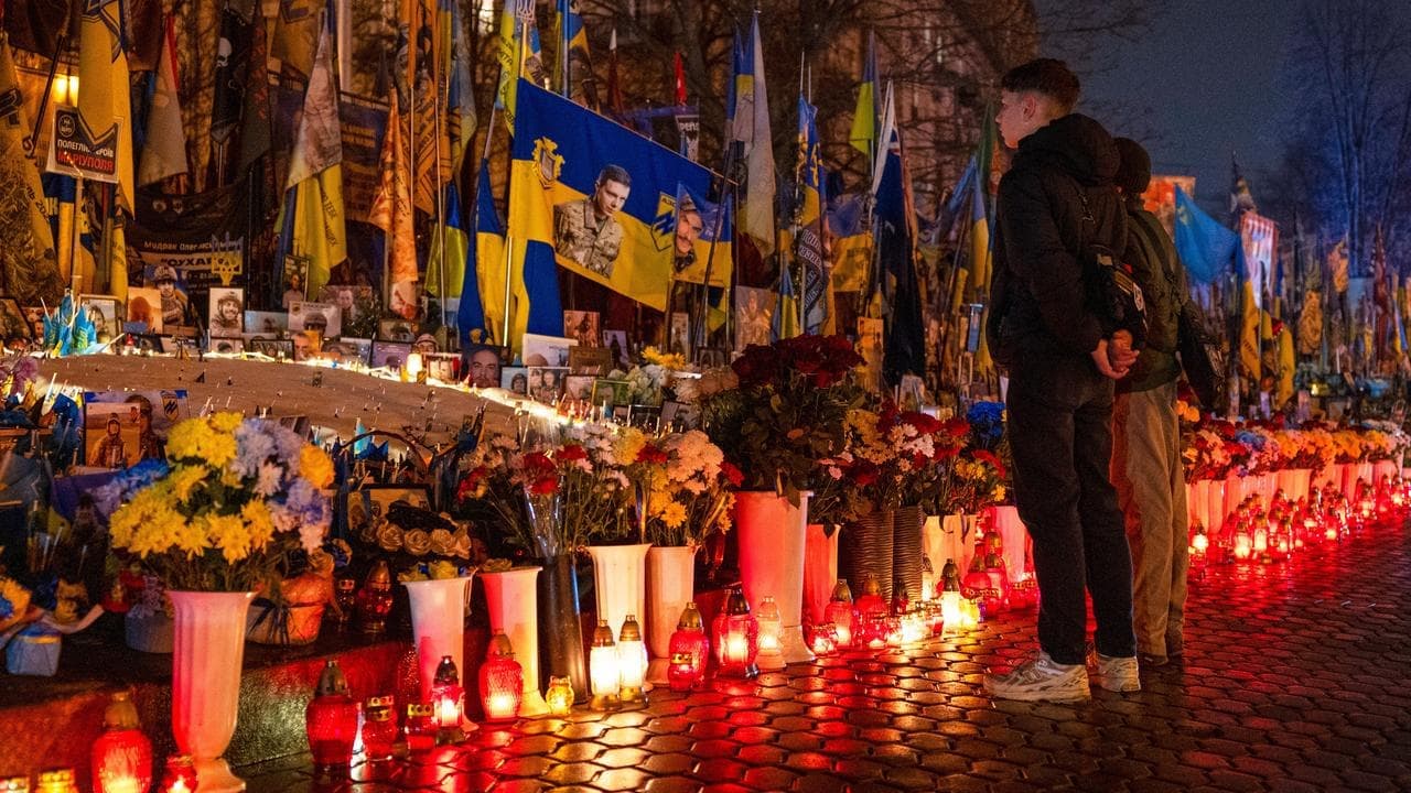 Europe vows to support Ukraine as war enters fifth year
