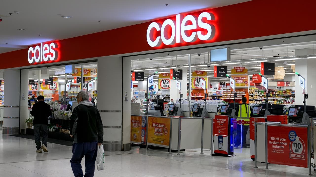 'Down Down': Coles shares slump as sales growth slows