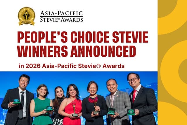 Winners Announced in 2026 People's Choice Stevie® Awards for Favorite Companies in 13th Annual Asia-Pacific Stevie Awards