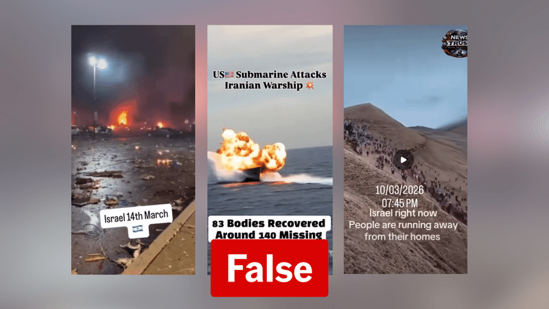 Unrelated clips misrepresented as Middle East war scenes