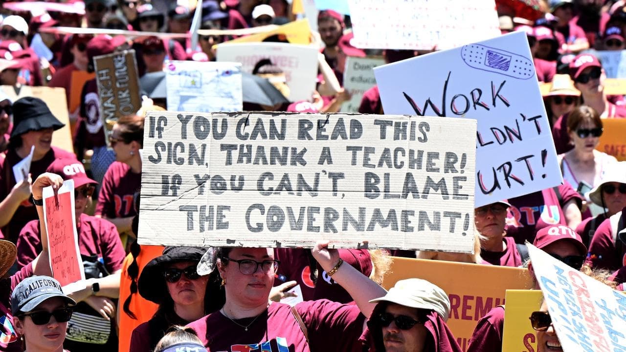 Striking teachers take pay fight to state parliament