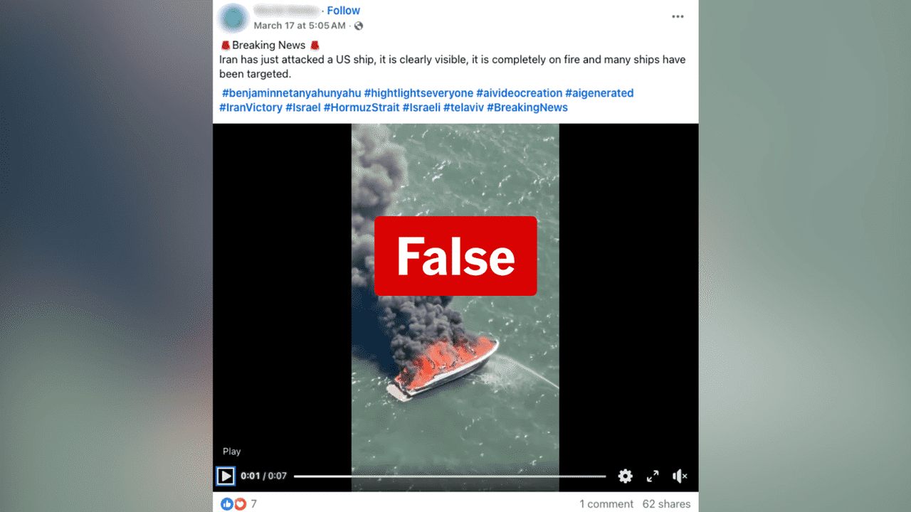 Australian boat fire clip misappropriated for Iran disinformation
