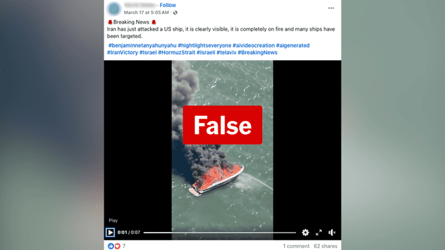Australian boat fire clip misappropriated for Iran disinformation