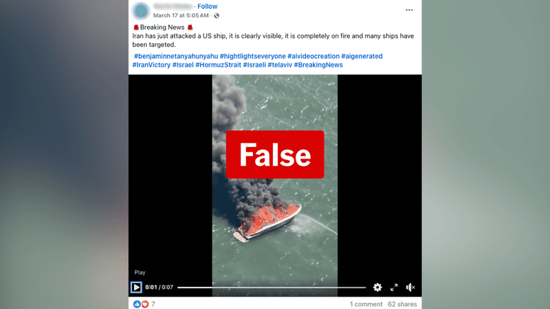 Australian boat fire clip misappropriated for Iran disinformation