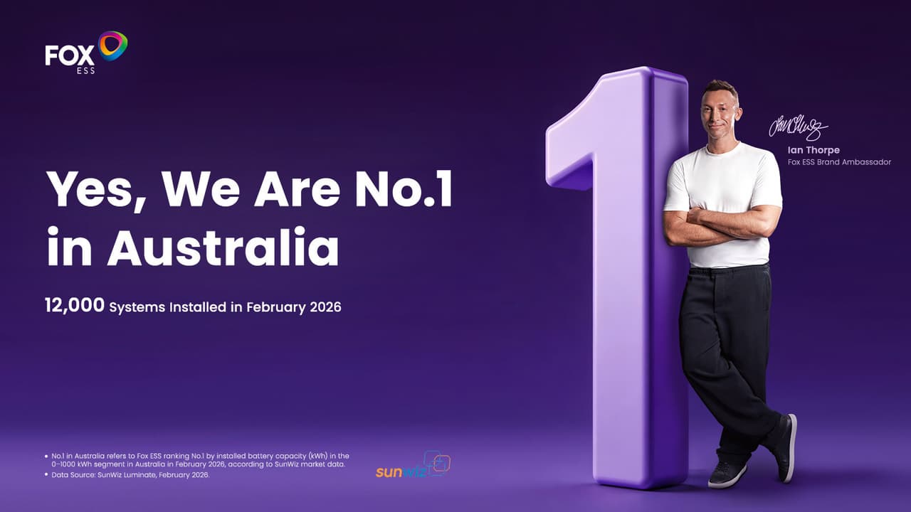 Fox ESS Claims No.1 Spot in Australia for Energy Storage Installations