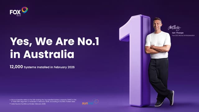 Fox ESS Claims No.1 Spot in Australia for Energy Storage Installations